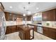 Spacious kitchen with dark wood cabinets and granite countertops at 4 Via Centrale # 1, Henderson, NV 89011