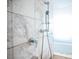 Modern shower with rainfall showerhead and glass enclosure at 4381 W Flamingo Rd # 1904, Las Vegas, NV 89103