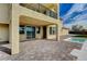 Covered patio with view of pool and backyard at 4807 Enchanted View St, Las Vegas, NV 89149