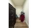 Large closet with double hanging rods and shelving at 5640 Judith Resnik Ct, Las Vegas, NV 89103