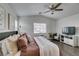 Relaxing primary bedroom with a king bed and window at 8634 Lakota St, Las Vegas, NV 89123