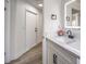 Modern bathroom with white vanity and quartz countertop at 2276 Ray Kanel Dr, Las Vegas, NV 89156