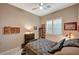 Bright bedroom with a double bed and window shutters at 251 Castellari Dr, Las Vegas, NV 89138