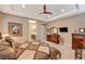 Main bedroom with king bed and ensuite bathroom at 251 Castellari Dr, Las Vegas, NV 89138