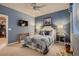 Charming bedroom with ceiling fan and window blinds at 3042 Hammerwood Dr, Las Vegas, NV 89135