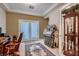 Bright home office with jukebox and built-in shelving at 3042 Hammerwood Dr, Las Vegas, NV 89135