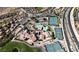 Aerial view of community pool and tennis courts at 32 Via Del Fiume, Henderson, NV 89011