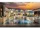 Luxury pool and spa with fountains, at night at 7815 W La Madre Way, Las Vegas, NV 89149