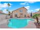 Relaxing kidney-shaped pool in a sunny backyard at 1968 Revere Ct, Henderson, NV 89014