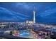 Evening aerial view of the city skyline and pool area at 200 W Sahara Ave # 1012, Las Vegas, NV 89102