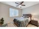 Bedroom with ceiling fan, window blinds and carpet flooring at 201 White Mule Ave, Las Vegas, NV 89148