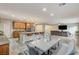 Open kitchen with large island and granite countertops at 201 White Mule Ave, Las Vegas, NV 89148