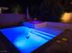 Night view of a beautiful pool and spa area at 201 White Mule Ave, Las Vegas, NV 89148