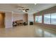 Living room with tile floors, fireplace, and mountain views at 2429 Anderson Park Dr, Henderson, NV 89044