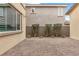 Small paved patio area with landscaping and a view of a neighbor's house at 2571 Hazelburn Ave, Henderson, NV 89044