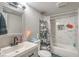 Clean bathroom, featuring a bathtub and updated vanity at 309 Wisteria Ave, Las Vegas, NV 89107