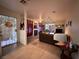 Living room with brown sofas and fireplace at 508 Sarajane Ln, Las Vegas, NV 89107