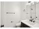 Clean bathroom with a white vanity and shower at 6004 Chessington Ave, Las Vegas, NV 89131