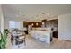 Modern kitchen with dark cabinetry and large island at 859 Benning St, Henderson, NV 89011