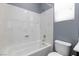 Clean bathroom with a bathtub and shower at 9378 Hilgard Ave, Las Vegas, NV 89178