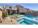 Relax in the large pool and spa with a spacious backyard at 9635 Stoney Mesa Ct, Las Vegas, NV 89139