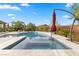Stunning pool and spa with patio seating at 286 Chartan Ave, Las Vegas, NV 89183