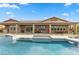 Resort-style pool with patio furniture and covered seating at 286 Chartan Ave, Las Vegas, NV 89183