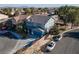 Two-story house, aerial view, landscaped yard, neighborhood view at 4929 Shady Rim Ct, Las Vegas, NV 89131