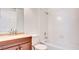 Bathroom with shower/tub combo and wood vanity at 517 Indian Bluff St # 103, Las Vegas, NV 89145