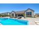 Luxury pool with patio furniture and spa at 8838 Sorrel Hills Ct, Las Vegas, NV 89113