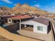 Backyard with patio, pool, and mountain views at 11707 Hatchling Ave, Las Vegas, NV 89138