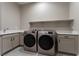 Modern laundry room with washer, dryer, and ample counter space at 11707 Hatchling Ave, Las Vegas, NV 89138