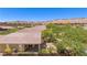 Backyard view of home with patio and mountain views at 1359 Skylight Way, Mesquite, NV 89034
