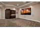 Home theater room with large screen and entertainment center at 2 Yorkridge Ct, Henderson, NV 89052