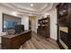 Home office with built-in shelving and fireplace at 2 Yorkridge Ct, Henderson, NV 89052