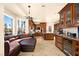 Spacious kitchen with an island, breakfast nook, and custom cabinetry at 2204 Glenbrook Way, Las Vegas, NV 89117