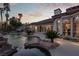 Private pool and spa with outdoor lighting and patio access at 2204 Glenbrook Way, Las Vegas, NV 89117