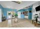 Community lobby with seating, books and pool view at 3550 Bay Sands Dr # 2048, Laughlin, NV 89029