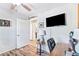 Bedroom with home office space and built-in shelving at 2225 Chandler Ranch Pl, Laughlin, NV 89029