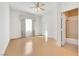 Bright bedroom with ceiling fan and neutral decor at 31 Castle Creek Ct, Las Vegas, NV 89148