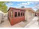 Relaxing wooden hot tub enclosure in the backyard at 3829 Delaware Ln, Las Vegas, NV 89169