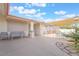 Covered patio with seating and a view of the pool at 3829 Delaware Ln, Las Vegas, NV 89169