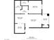 Detailed floor plan showcasing the layout with measurements of the kitchen, living room, and balcony at 45 Maleena Mesa St # 223, Henderson, NV 89074