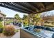 Relaxing hot tub under a pergola in a lush, private backyard at 4920 Rancho Bernardo Way, Las Vegas, NV 89130