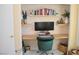 Home office with built-in desk and stylish decor at 5402 Cross Meadows Ln, Las Vegas, NV 89122