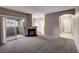 Bright living room with fireplace and access to patio at 9000 Las Vegas Blvd # 2134, Las Vegas, NV 89123