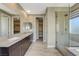 Double vanity bathroom with walk-in shower and large closet at 11275 Idyllic Dr # 101, Las Vegas, NV 89135