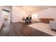 Dining area with modern light fixture and hardwood floors at 1781 Lakewood Dr, Henderson, NV 89012