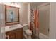 Clean bathroom with shower/tub combo and updated vanity at 2044 Glorieta Ln, Las Vegas, NV 89134