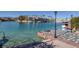 Waterfront backyard with personal dock and swimming ladder with mountain views at 3173 Lido Isle Ct, Las Vegas, NV 89117